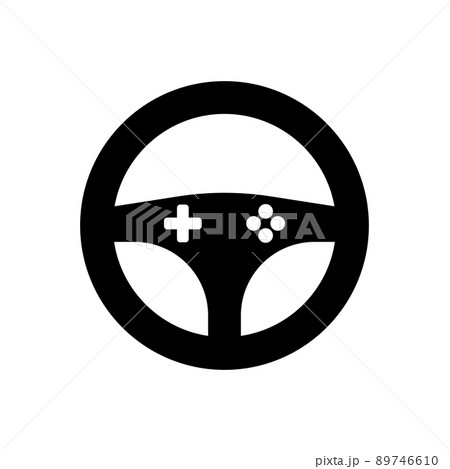 Gaming steering wheel icon on white background 89746610