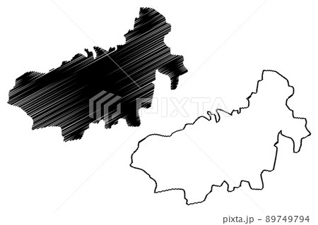 Charkhi Dadri district (Haryana State, Republic of India) map vector illustration, scribble sketch Charkhi Dadri map 89749794