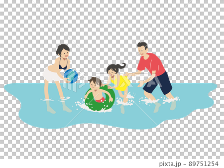 Family enjoying a sea bath 89751254
