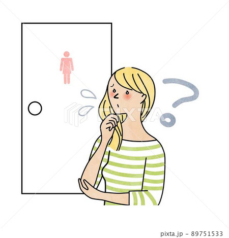 トイレの使い方がわからなくて困る外国人女性 89751533