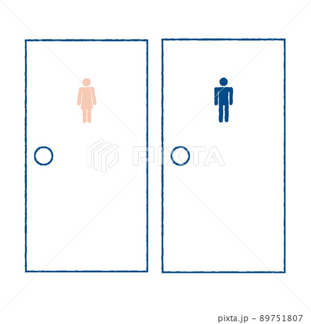 男子トイレと女性トイレのドアのイラスト素材