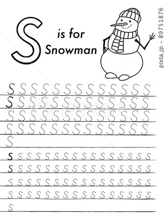 Christmas and New Year preschool ABC tracing worksheet. Simple educational printable game with colouring images and letters. Kids learn pages. 89751876