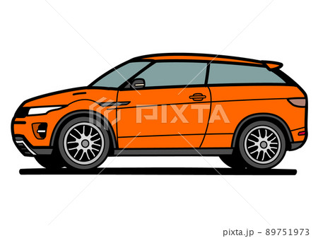 ブリティッシュSUV　オレンジ色系　 自動車イラスト 89751973
