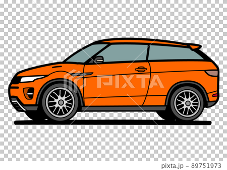 ブリティッシュSUV　オレンジ色系　 自動車イラスト 89751973