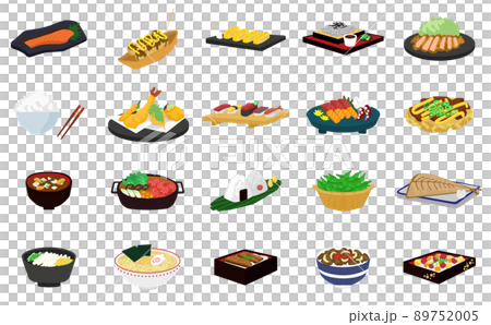 日本食のセットイラスト 89752005