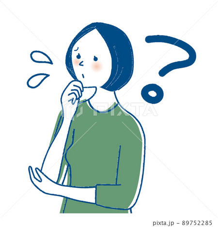 わからなくて悩む日本人女性 89752285