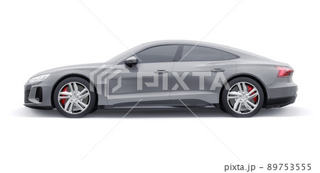 Premium electric sports sedan. Car isolated on white background. 3d rendering. 89753555