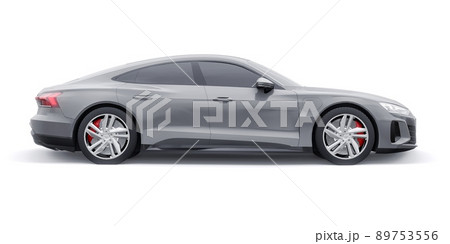Premium electric sports sedan. Car isolated on white background. 3d rendering. 89753556