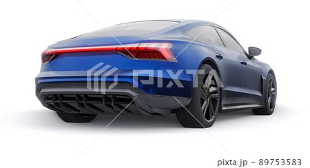Premium electric sports sedan. Car isolated on white background. 3d rendering. 89753583