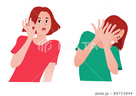 vector illustration two women in various poses. 89753944