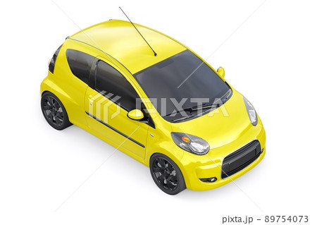 metallic ultra compact city car for the cramped streets of historic cities with low fuel consumption. 3d rendering 89754073