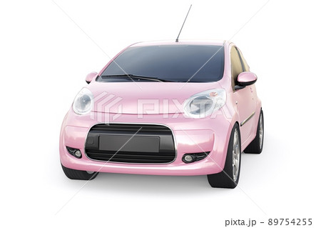 metallic ultra compact city car for the cramped streets of historic cities with low fuel consumption. 3d rendering 89754255