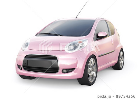 metallic ultra compact city car for the cramped streets of historic cities with low fuel consumption. 3d rendering 89754256