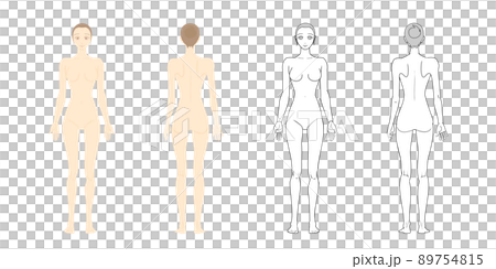 沒有裸線只有黑線的女性全身模型套裝 沒有裸線只有黑線的女性全身模型套裝 89754815