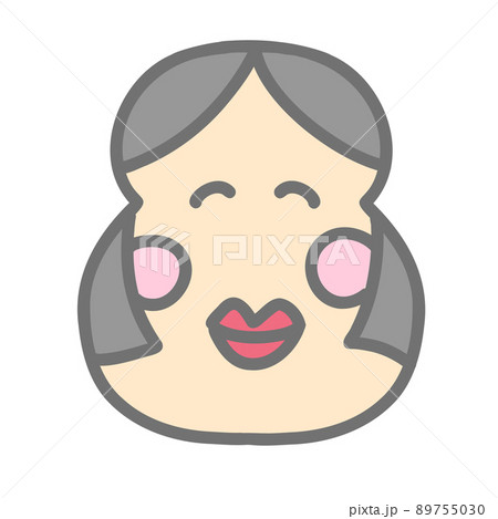 おかめ(おたふく)のシンプルイラスト おかめ(おたふく)のシンプルイラスト 89755030