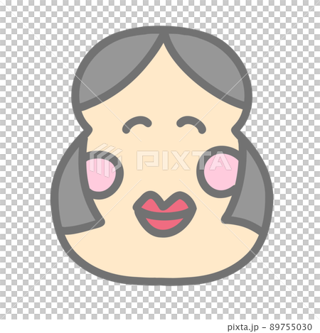 おかめ(おたふく)のシンプルイラスト おかめ(おたふく)のシンプルイラスト 89755030