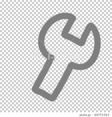 Wrench icon rough hand-painted style 89755563