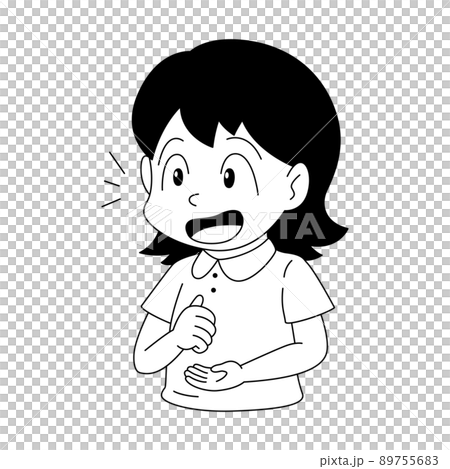 白黒 子どもの表情動作 納得 のイラスト素材 7556 白黒 子どもの表情動作 納得 のイラスト素材 7556