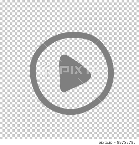 再生ボタン アイコン ラフな手描き風 再生ボタン アイコン ラフな手描き風 89755783