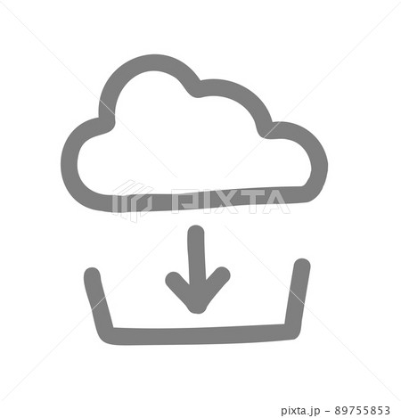 クラウドからダウンロードのラフな手描き風 89755853