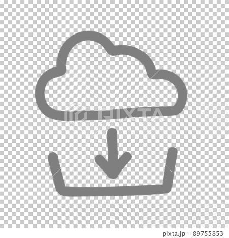 クラウドからダウンロードのラフな手描き風 89755853