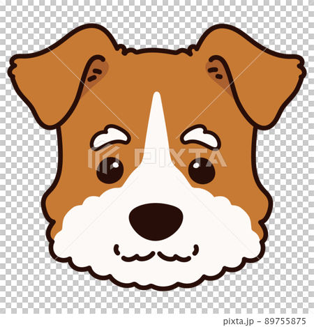 シンプルで可愛いワイアー・フォックス・テリアの顔のイラスト 主線あり シンプルで可愛いワイアー・フォックス・テリアの顔のイラスト 主線あり 89755875