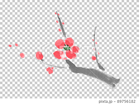 Hand-painted Japanese-style illustration of plum blossoms Hand-painted Japanese-style illustration of plum blossoms 89756182