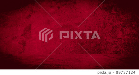 Old wall texture cement black red background abstract dark color design are light with white gradient background. 89757124