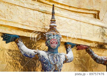 The Royal Grand Palace and Temple of the Emerald Buddha Bangkok, Thailand - May 8,2022 The Royal Grand Palace and Temple of the Emerald Buddha Bangkok, Thailand - May 8,2022 89757476