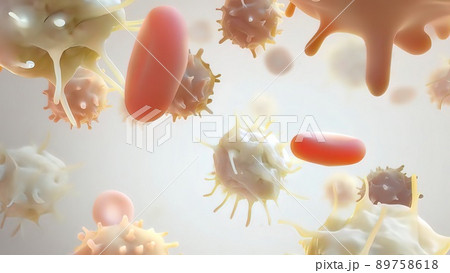 Cancerous cells in blood cell. 3D Microbiology Cancerous cells in blood cell. 3D Microbiology 89758618