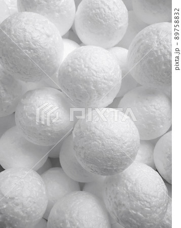 Background of white circle styrofoam ball pattern texture foam surface abstract background 89758832