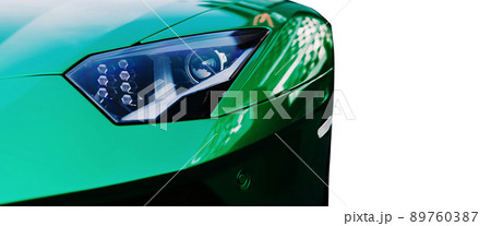 Headlight isolated on white background. 89760387