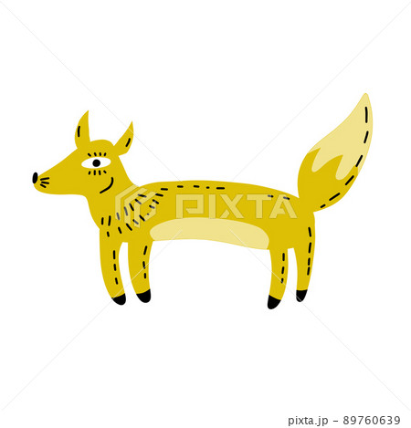 Cute fox in modern simple flat style. 89760639