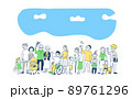 多様性　さまざまな人々　全身 89761296
