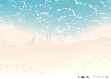 砂浜とカモメの足跡（横レイアウト） 89762921