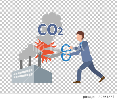 CO2をカットする男性 89763271