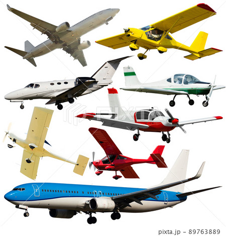 Passenger airplanes isolated on white Passenger airplanes isolated on white 89763889