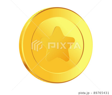 Golden money. Rotating gold coin. 89765431