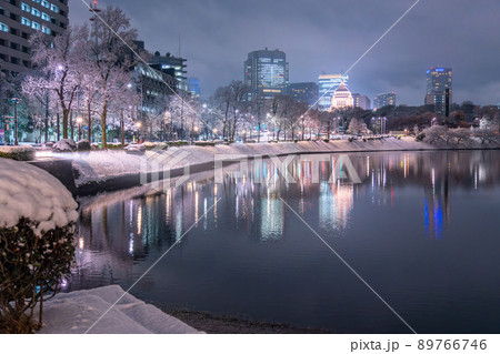《東京都》雪景色の東京・大雪警報の都心 《東京都》雪景色の東京・大雪警報の都心 89766746