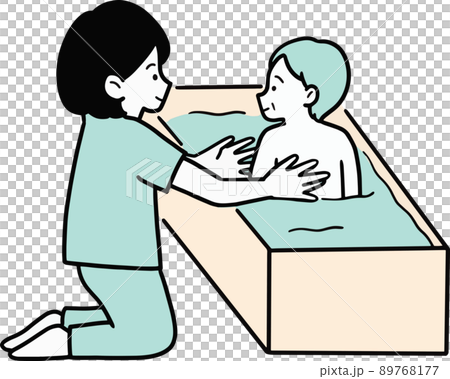 高齢者の入浴介助のイラスト素材のイラスト素材