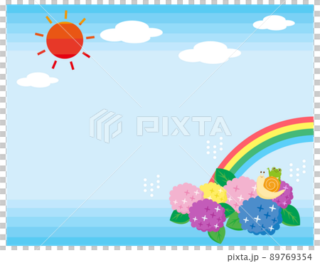 かわいいカエルとカタツムリ 紫陽花 かわいいカエルとカタツムリ 紫陽花 89769354