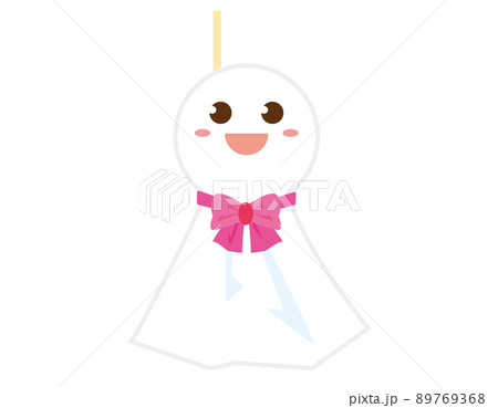 かわいいてるてる坊主　ベクターイラスト　梅雨 89769368