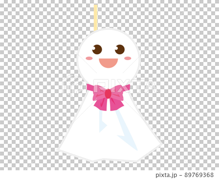 かわいいてるてる坊主　ベクターイラスト　梅雨 89769368