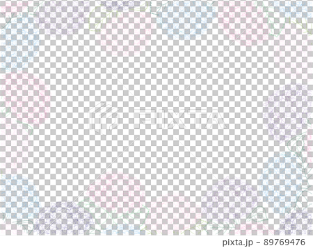 あじさいの線画フレーム⑤(カラフル,周囲) 89769476