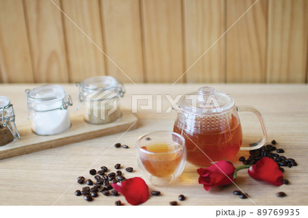 premium tea from rose and coffee 89769935