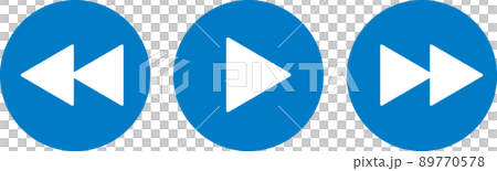 視頻播放，快進，快退按鈕，圖標集，藍色 89770578