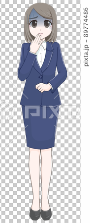 A woman in a suit who turns pale in trouble at work A woman in a suit who turns pale in trouble at work 89774486