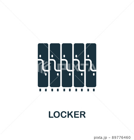 Locker icon. Monochrome simple Fitness icon for templates, web design and infographics 89776460