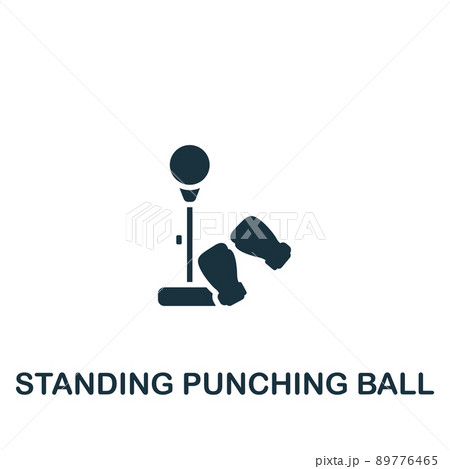 Standing Punching icon. Monochrome simple Fitness icon for templates, web design and infographics 89776465