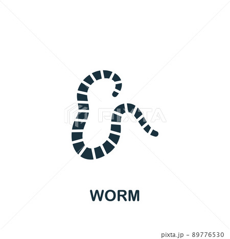 Worm icon. Monochrome simple Fishing icon for templates, web design and infographics 89776530